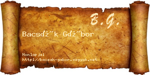 Bacsák Gábor névjegykártya