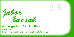 gabor bacsak business card